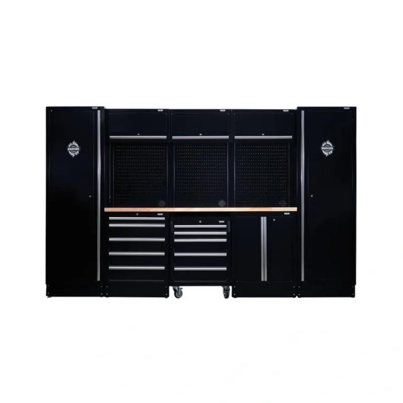 BUNKER 16 Piece Modular Storage Combo with Hardwood Worktop, 3240mm