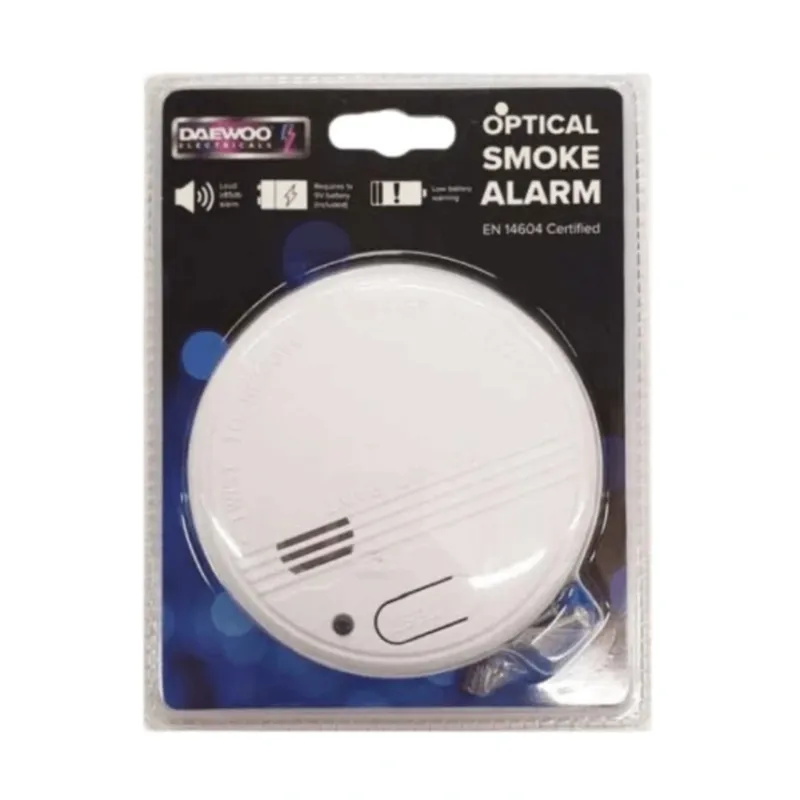 Daewoo Optical Smoke Alarm – EN14604 Certified with 5-Year Warranty