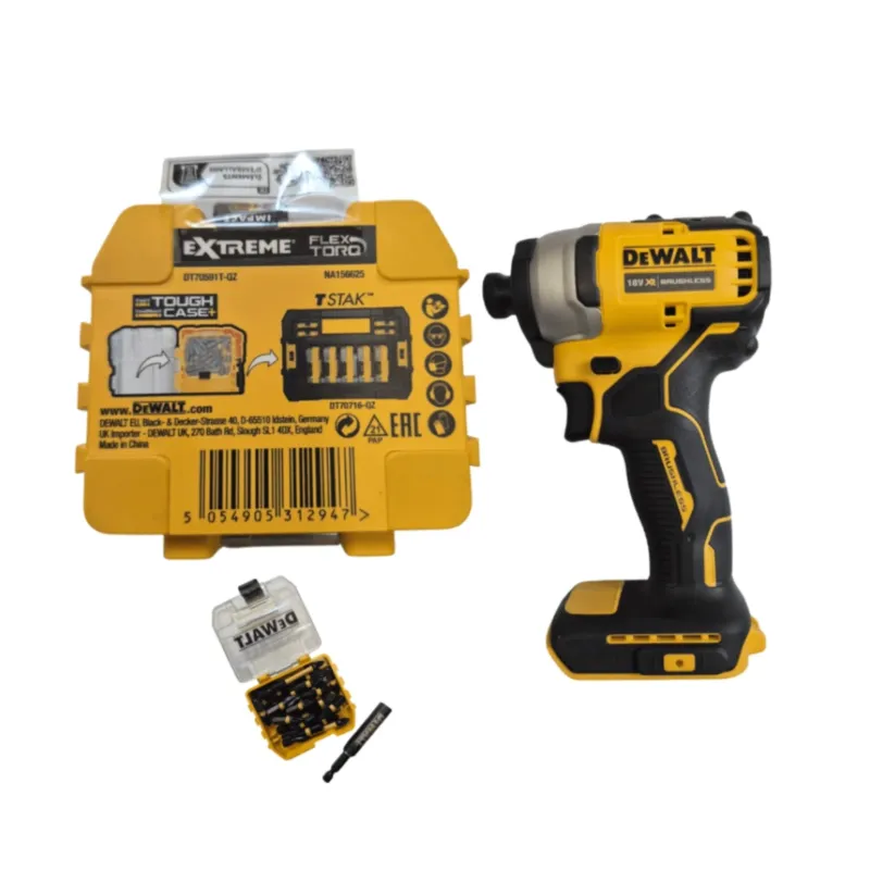 DEWALT DCF809N 18V XR Brushless Impact Driver – Body Only (with FREE Bit Set & Holder)