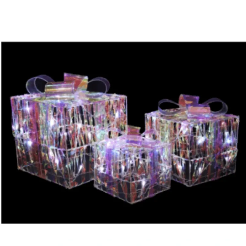 LED Set of 3 Iridescent Parcels