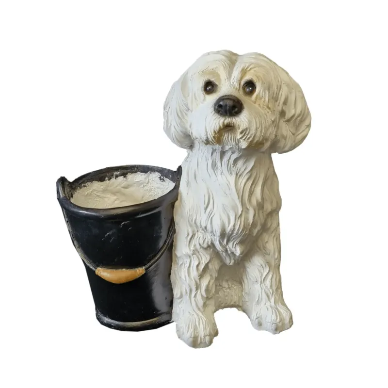 Maltese Dog Puppy Planter