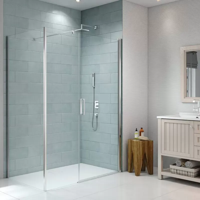 Merlyn 8 Series Frameless Pivot Shower Door Including Inline Panel