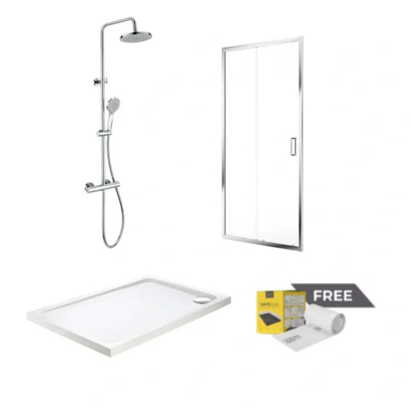 Sonas Strata Shower Bundle - Sliding Door, Tray & Shower