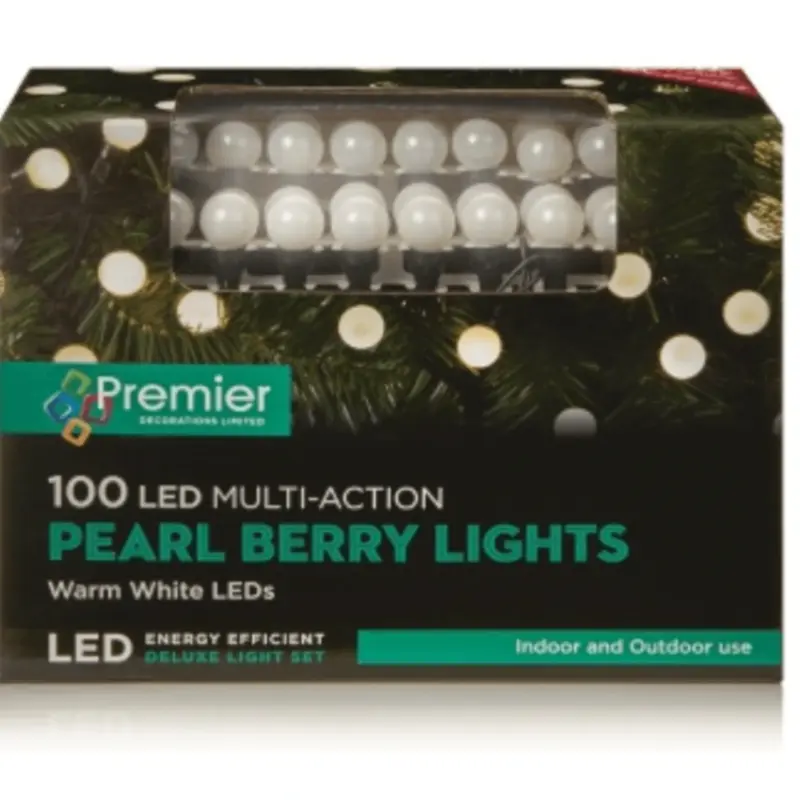 100 LED Pearl Berry Lights - Warm White