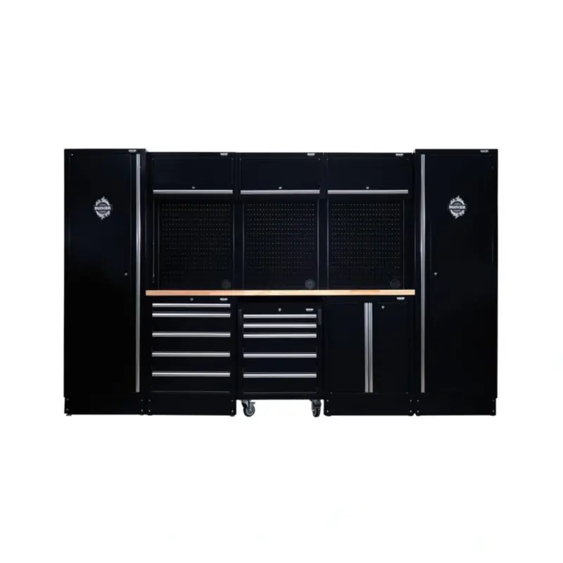 BUNKER 16 Piece Modular Storage Combo with Hardwood Worktop, 3240mm
