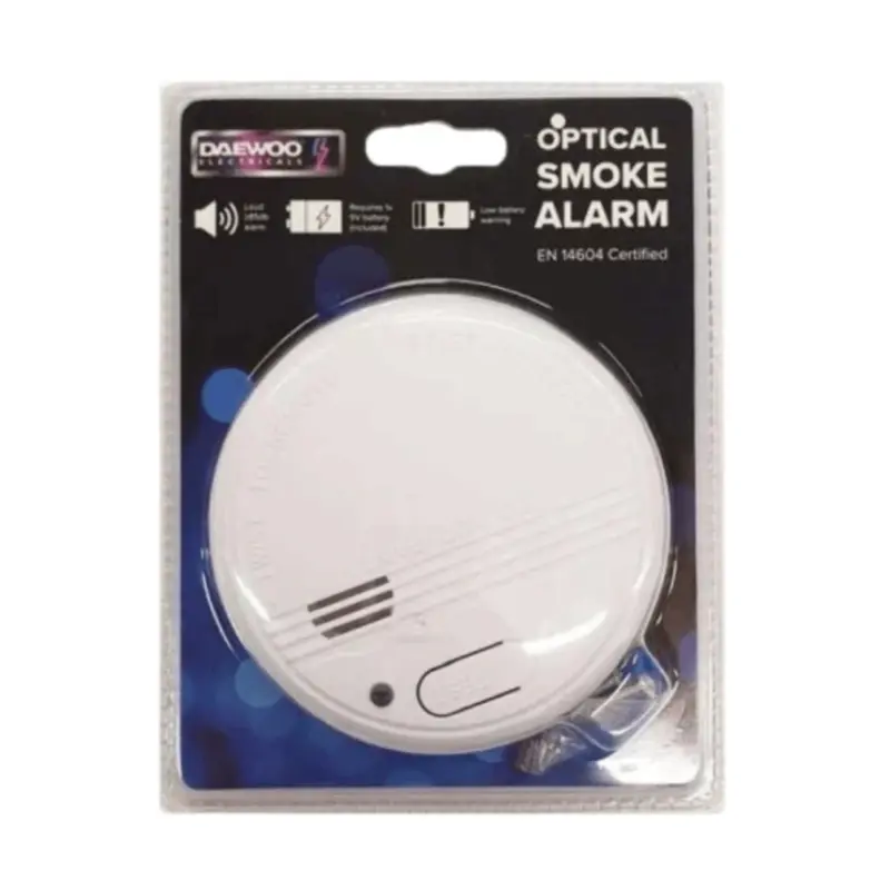 Daewoo Optical Smoke Alarm – EN14604 Certified with 5-Year Warranty