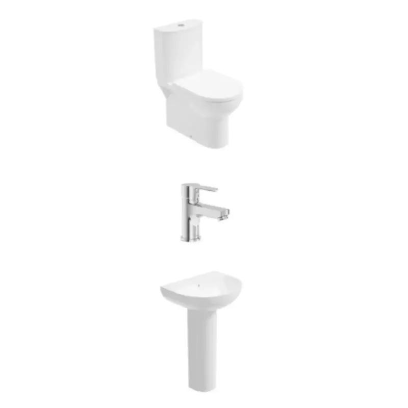 Eden Bundle WC, Basin & Pedestal and Tap