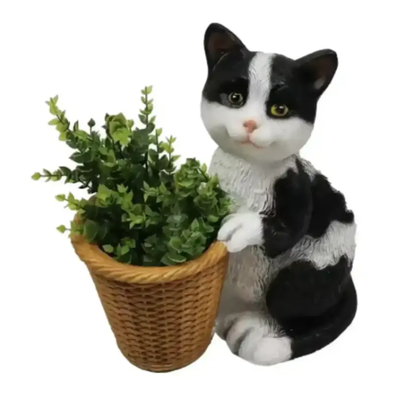 Black & White Cat Planter