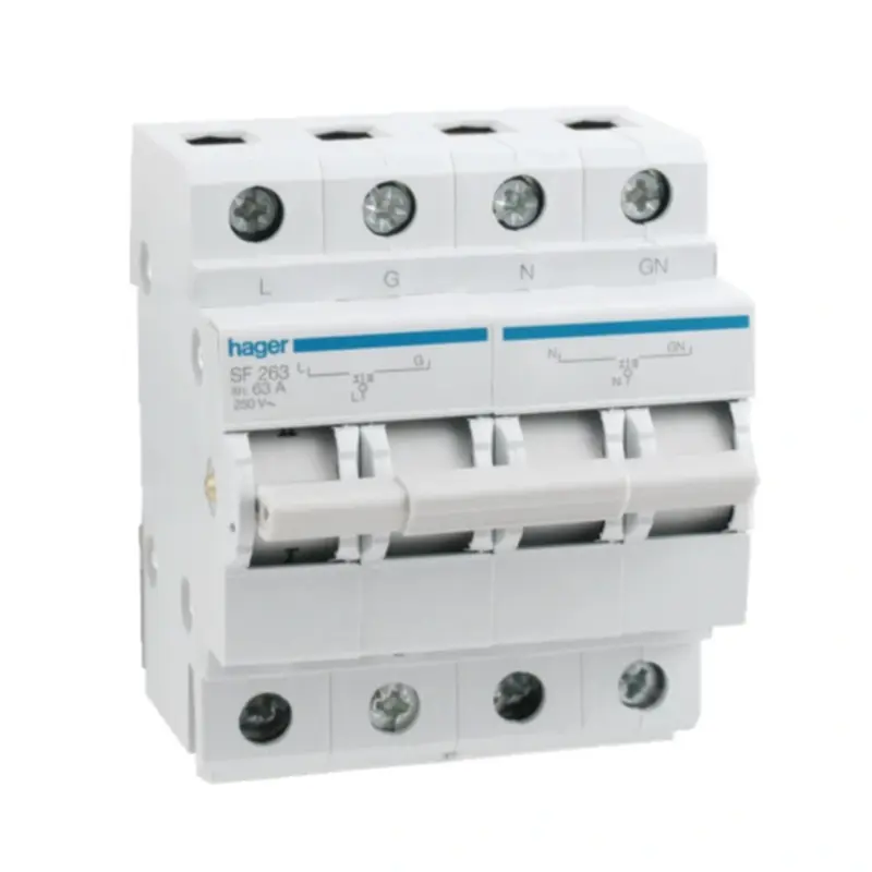 Hager SF263 63A 2 Pole Changeover Switch I-0-II