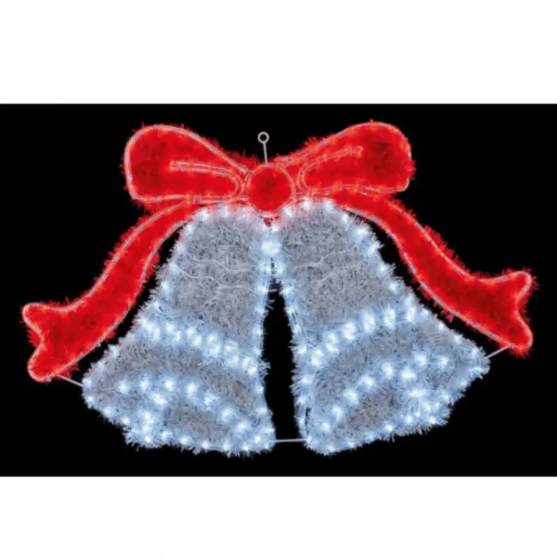 LED Double Bell Rope – 100cm x 70cm – Red, White