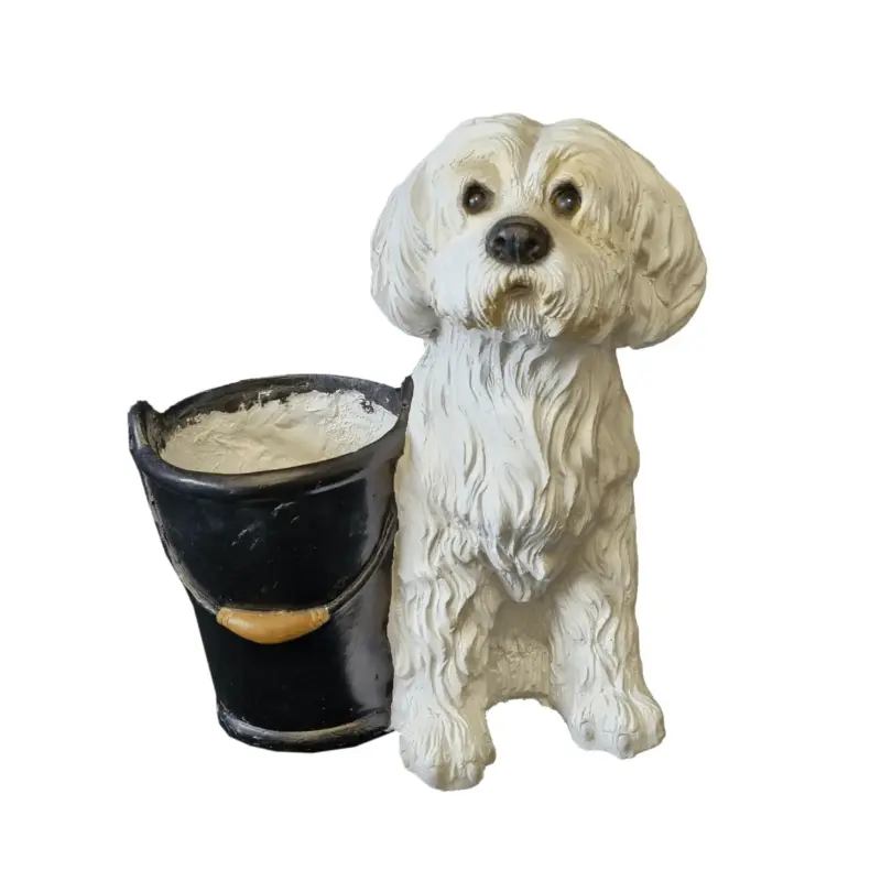 Maltese Dog Puppy Planter