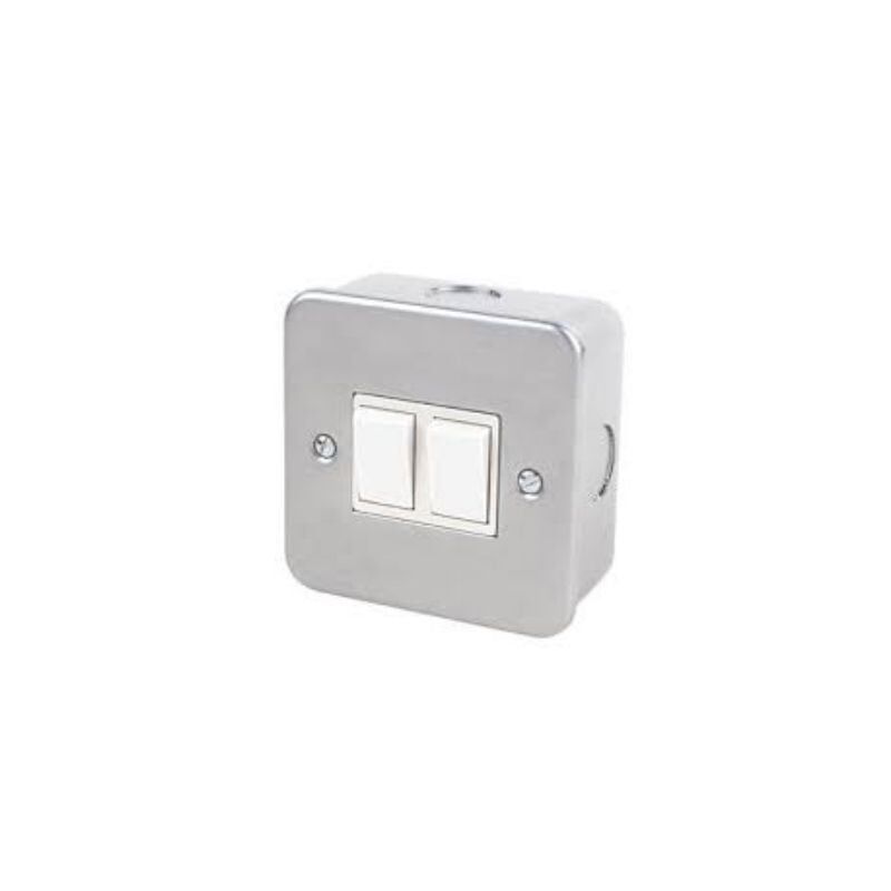 Metalclad Plate Switch 2 Gang 2 Way