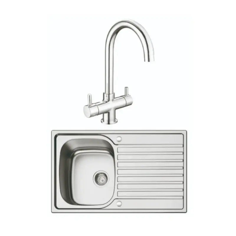 Häfele Sofia Topmount Combi-Pack– 1.0 Bowl Sink & Dual Lever Mixer Tap