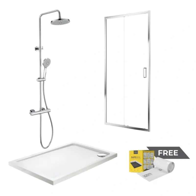 Sonas Strata Shower Bundle - Sliding Door, Tray & Shower