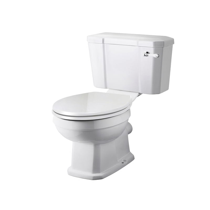Cashel Close Coupled Toilet, Complete Soft Close Seat & Cover