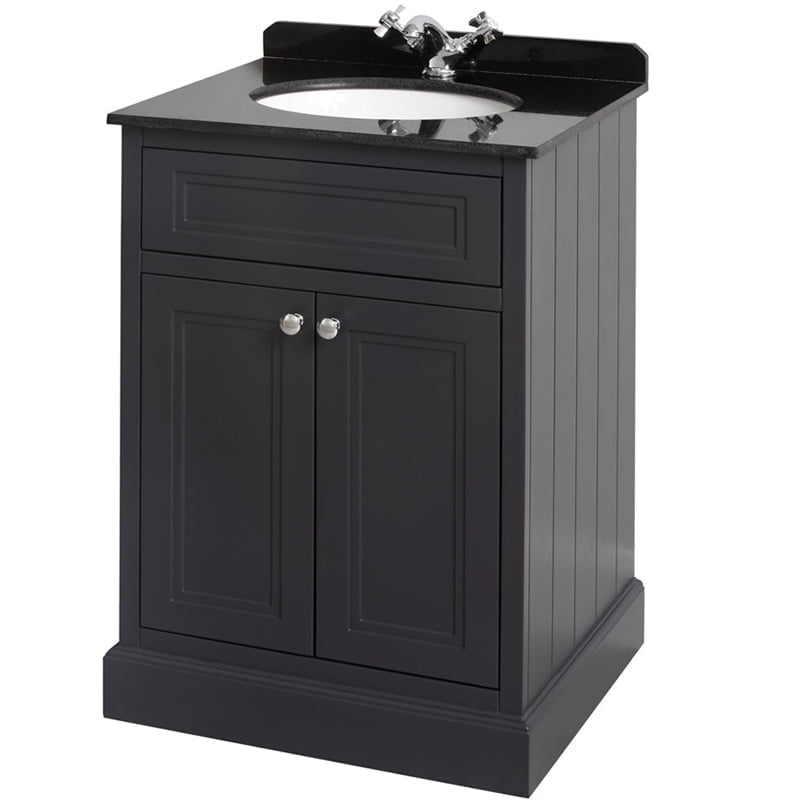 Vanity unit as part of the Charlotte range in Anthracite-black Marble