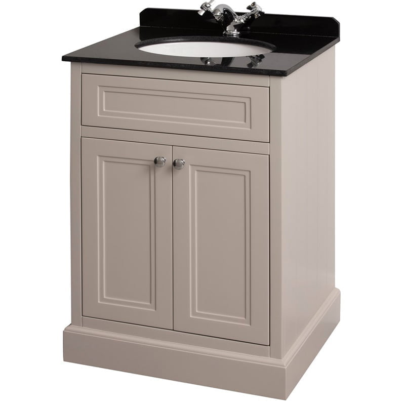 Vanity unit as part of the Charlotte range in Stone white, Black Marble