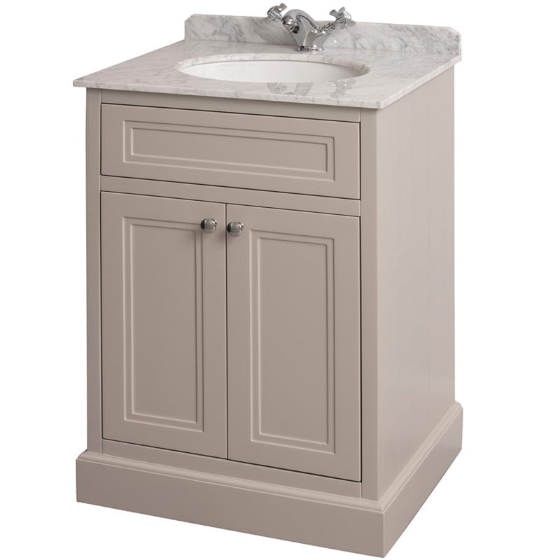 Vanity unit as part of the Charlotte range in Stone white, White Marble