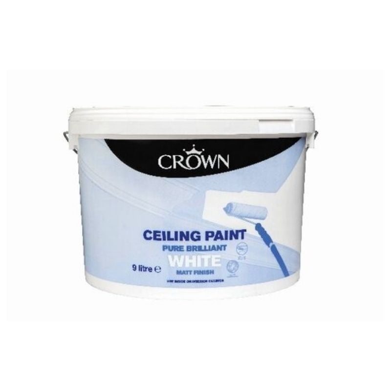 Crown Ceiling Paint White 9 Litre
