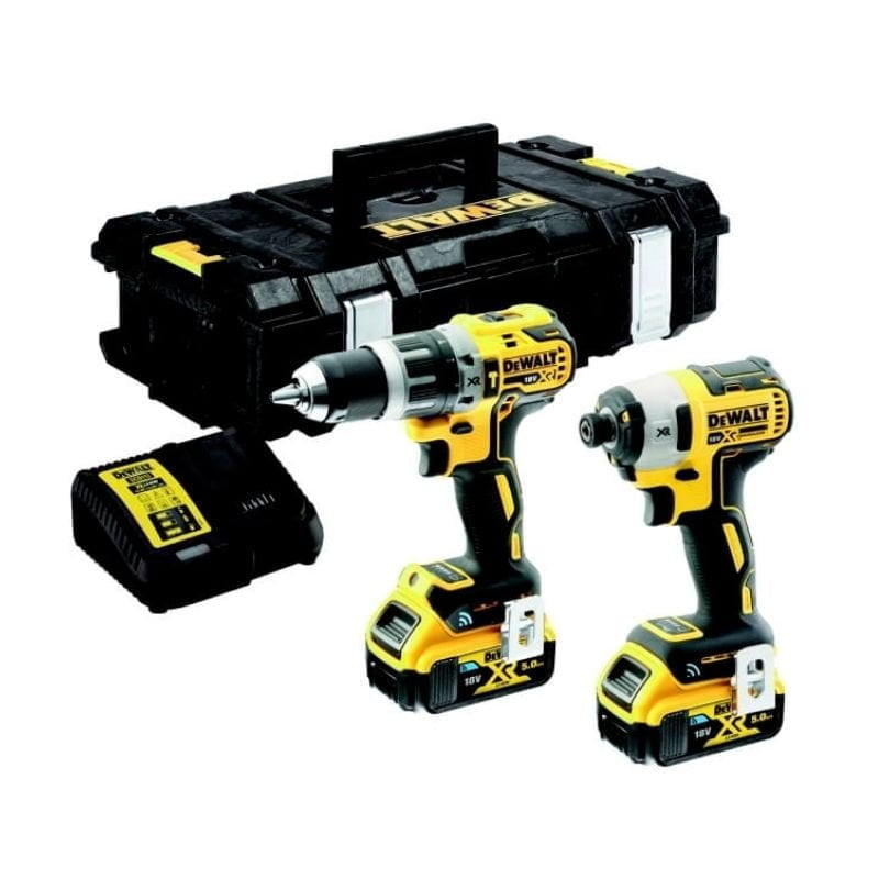 DeWalt Combi Drill & Impact Driver Kit (with Batteries, Charger And Tool Box)
