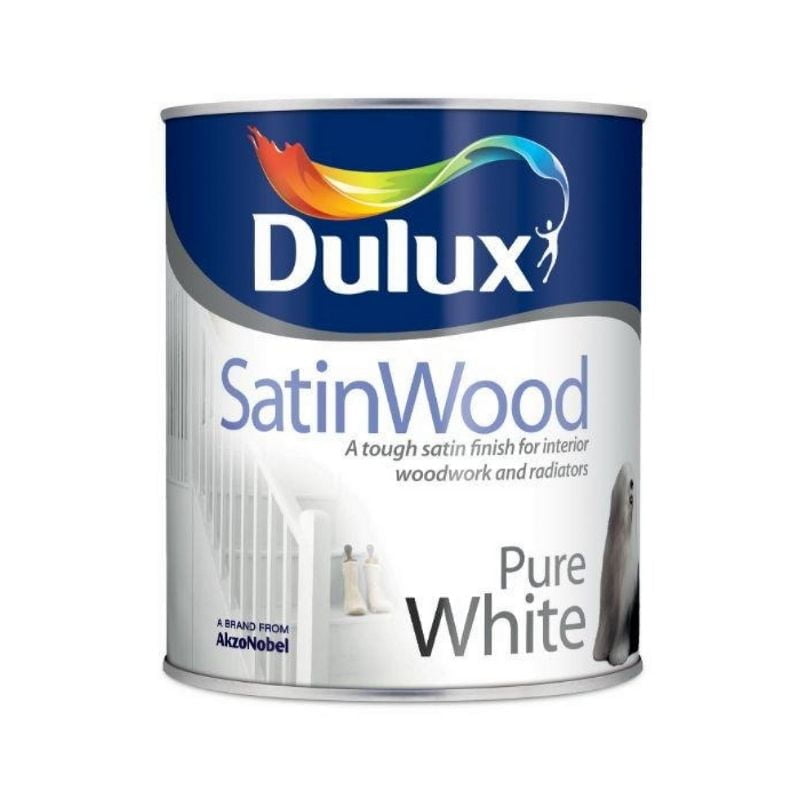 Dulux Satinwood Interior Wood and Radiator Paint Pure Brilliant White