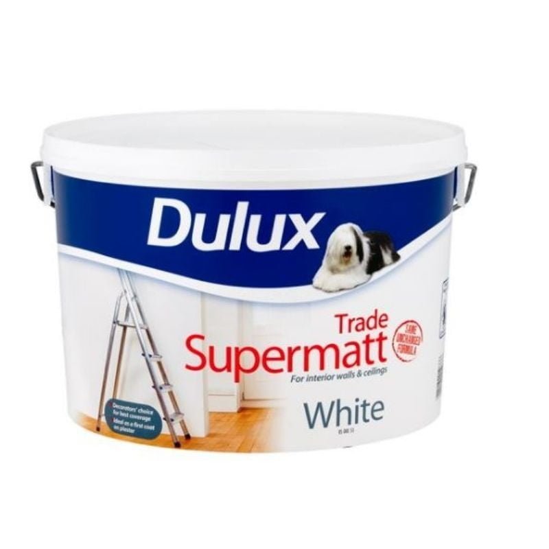 Dulux Supermatt Trade Brilliant White Paint 10 Litres