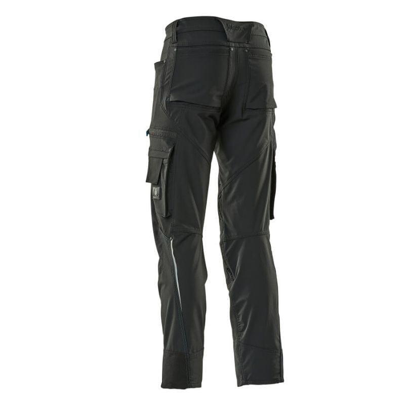 Safety Workwear Trousers With Kneepad Pockets Black Mascot 17179-311-09 Rear