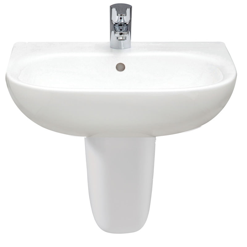 Tonique Bathroom Sink & Pedestal |  55cm – Sink + Semi Pedestal