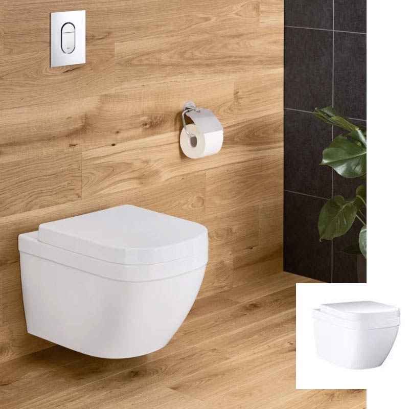 Euro Wall Hung Rimless Toilet & Soft Close Seat Pack