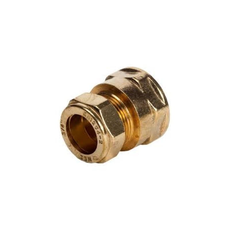 312 Compression Female Straight Coupler Pipe Fitting Brass