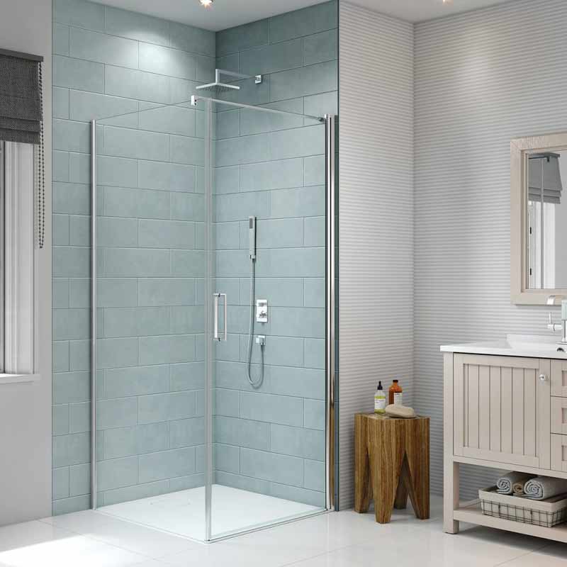 Merlyn 8 Series Frameless Shower Panel | (Pivot Shower Door & Inline Panel)