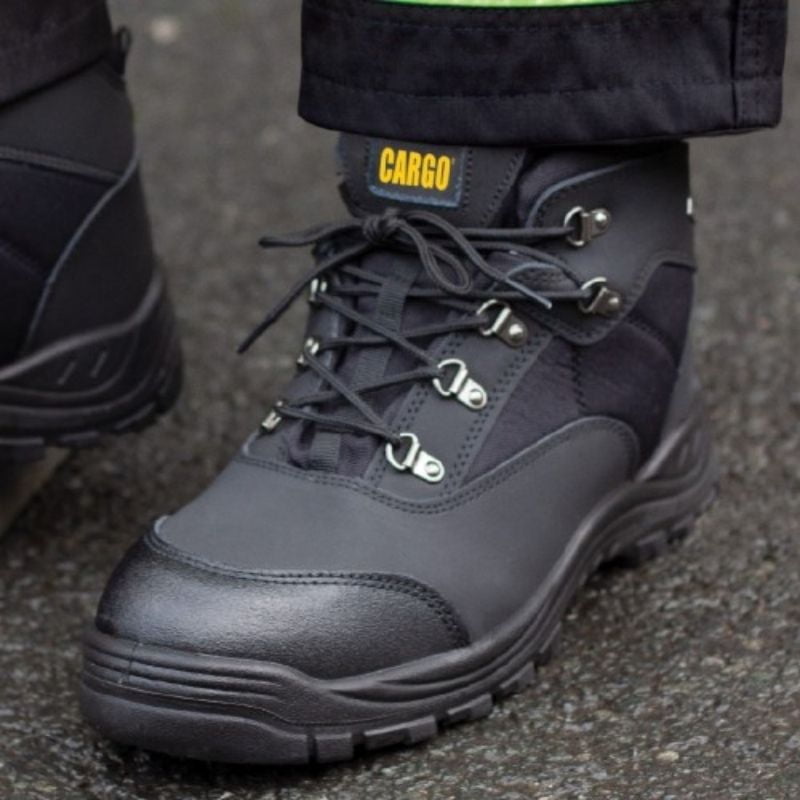 Cargo Marlin Waterproof Black Safety Boots With Steel Toe Caps