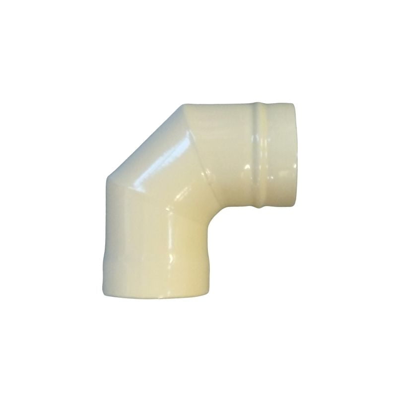 Vitreous Enamel Flue Pipe 90 Degree Bend no Door Cream