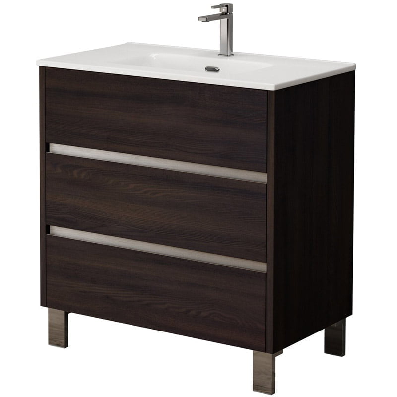 Harvey 3 Drawer Sink Cabinet – Wenge, H: 840 X W: 795 X D: 450mm