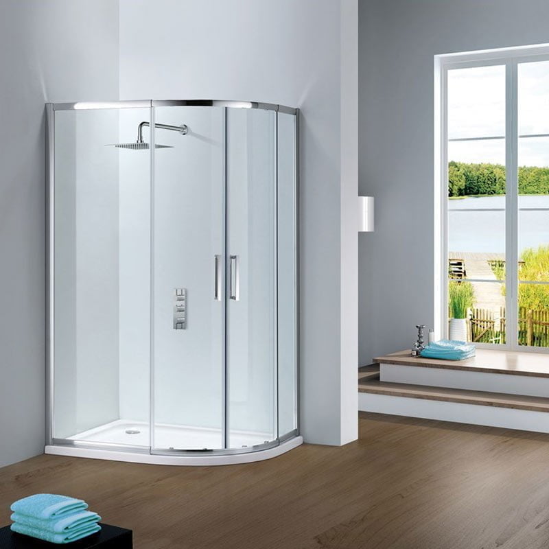 Slimline Capella Double Opening Offset Curved Quadrant Shower Doors