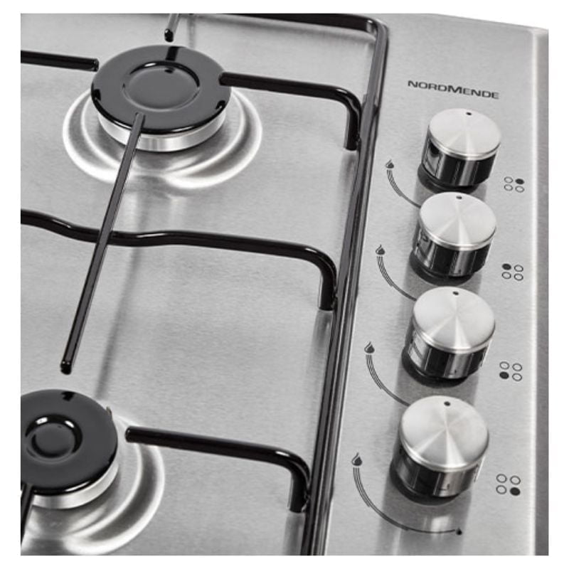 60cm Gas Hob Stainless Steel Controls