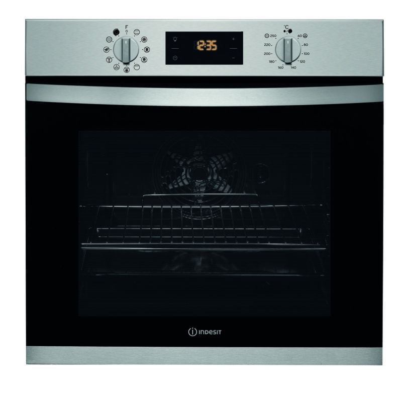 Aria Collection Single Electric Oven 60cm With Pyrolytic Cleaning Indesit IFW 3841 P IX UK
