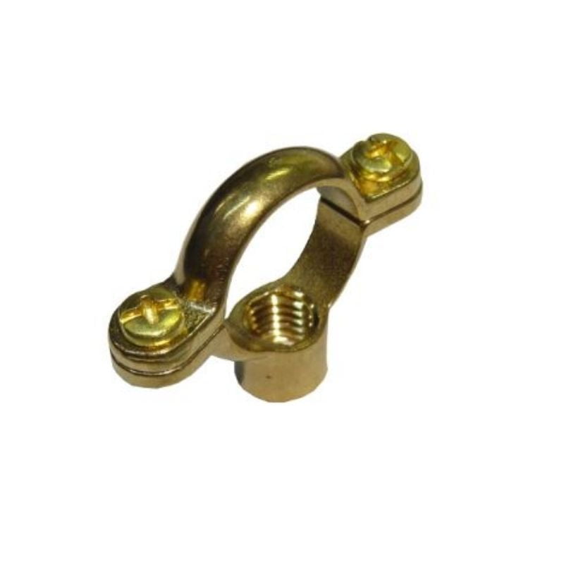 Brass Pipe Clip 0.5 Inch without removable plate