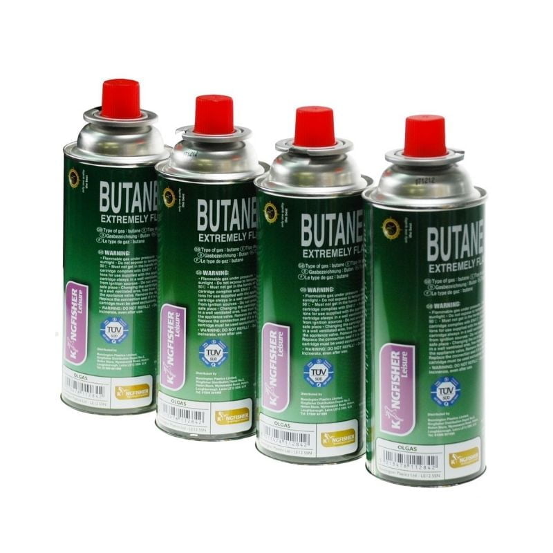 Butane Camping Gas Cannisters - 4 Pack