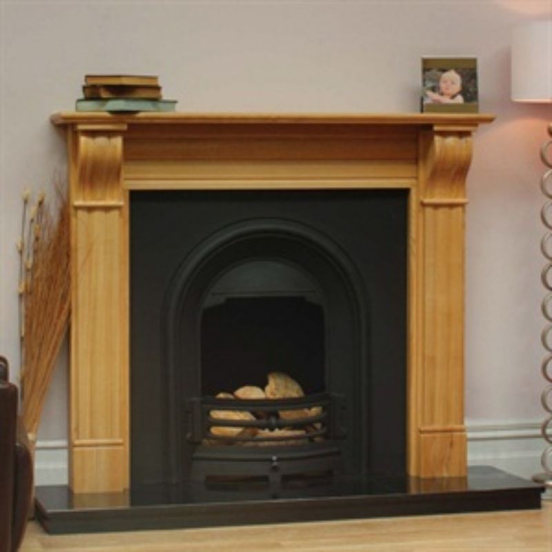Dublin Corbel Oak Fireplace 54 Inch from Bertoneri Marble