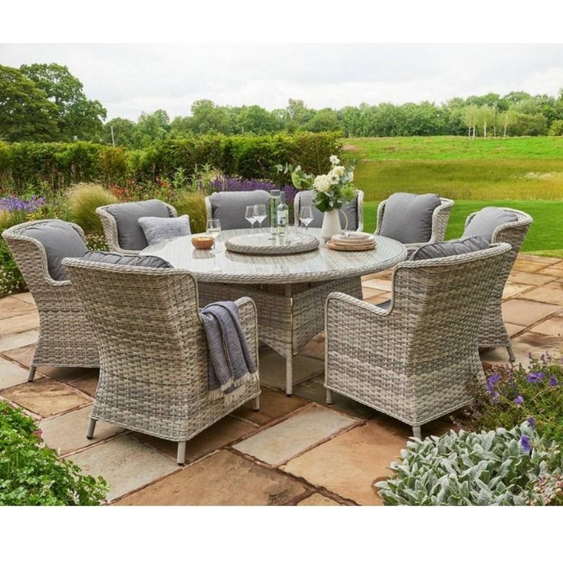 Eden Rose 6 Seater Round Rattan Garden Furniture Set