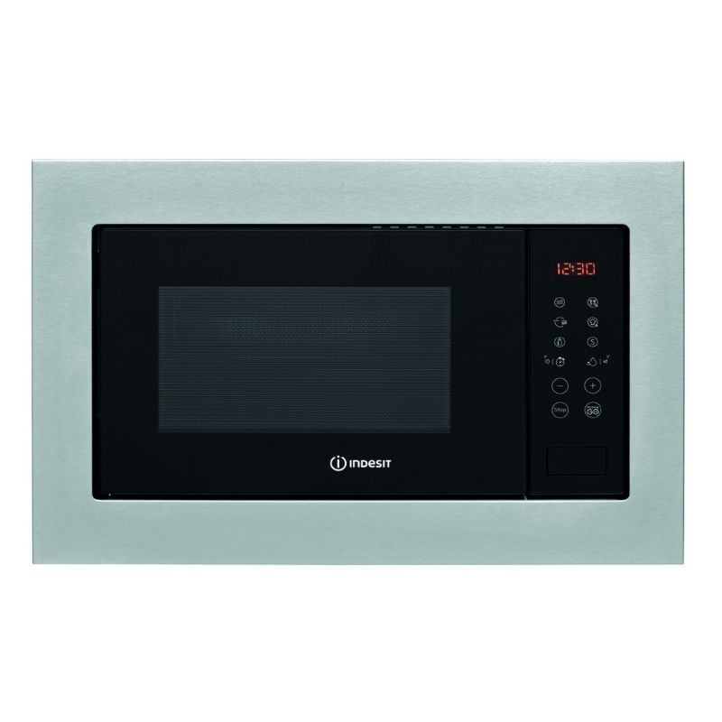 Integrated Microwave 39cm X 60cm Stainless Steel And Dark Indesit MWI 125 GX UK