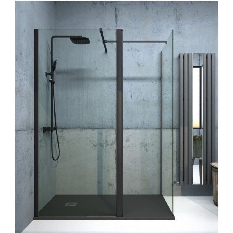 Aspect Black Wetroom Shower Panel – 1000mm