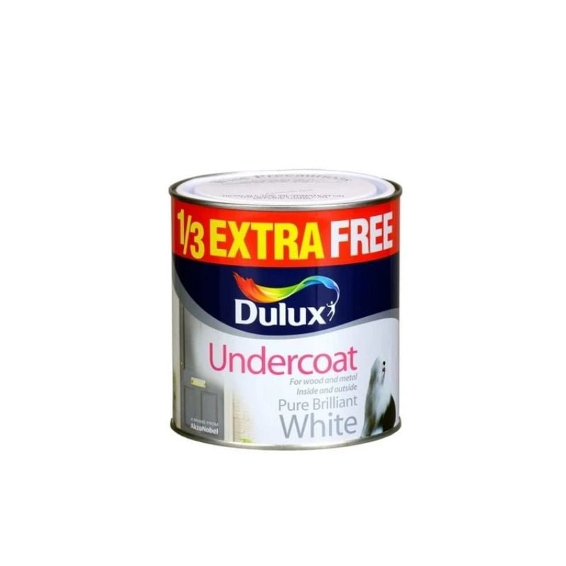 Dulux Undercoat Pure Brilliant White 750ml +33pc Free