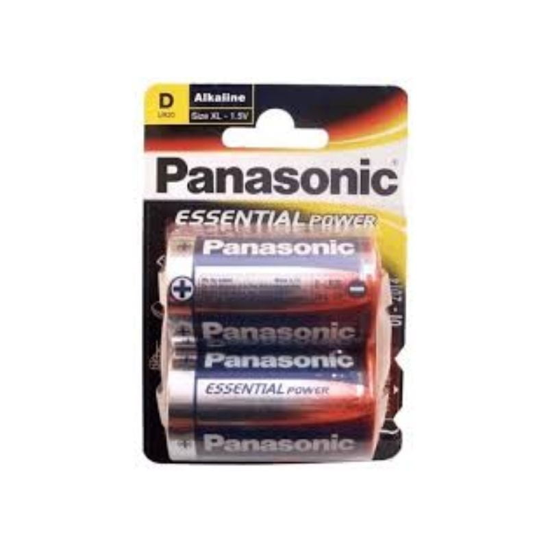 Panasonic Essential Alkaline D Batteries 2pk