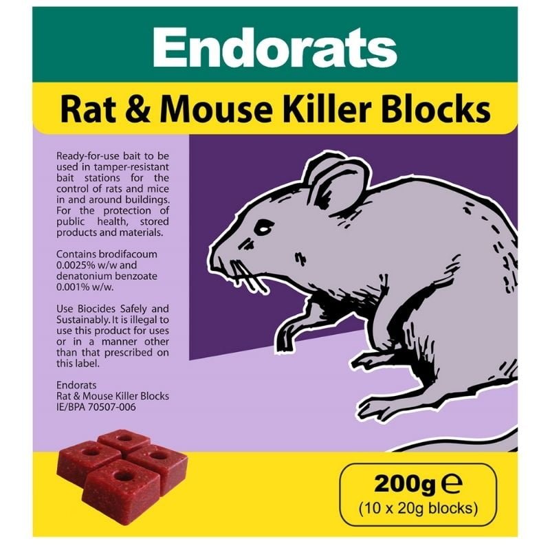 Endorats Rat Mouse Killer Blocks 200g
