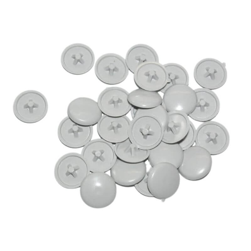 White Stick On Screw Caps Pack Of 100