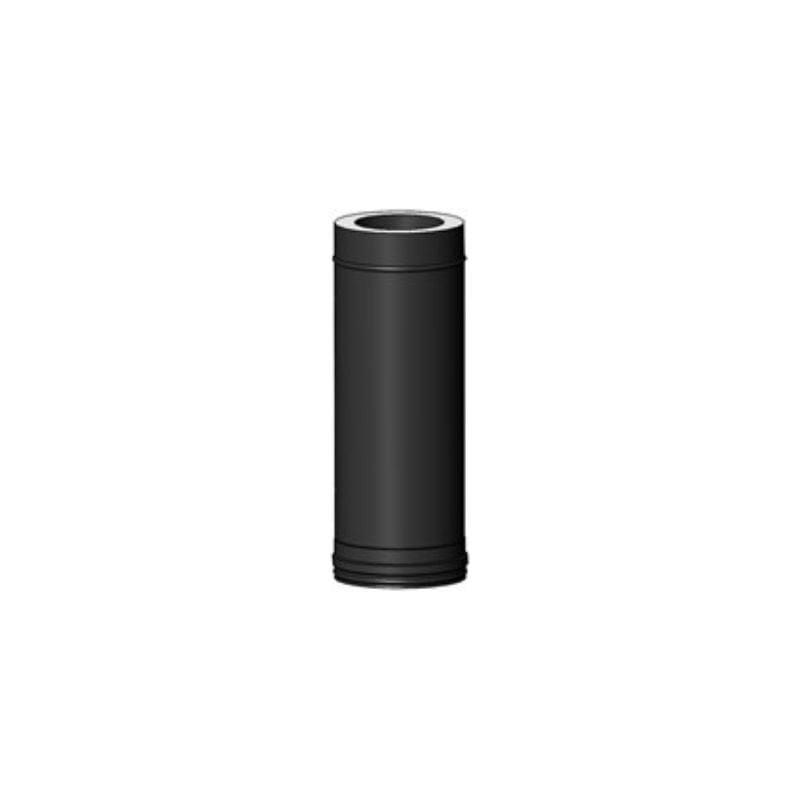 150mm Black Twin Wall Insulated Flue Pipe 1m Length