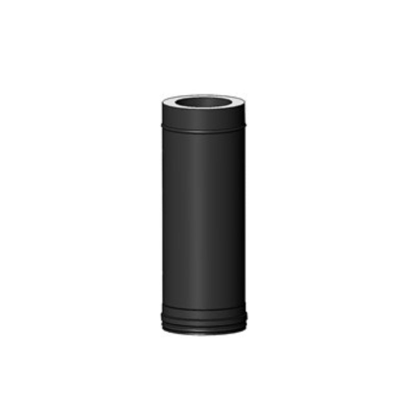 150mm Twin Wall Insulated Flue Pipe 500mm Black Length