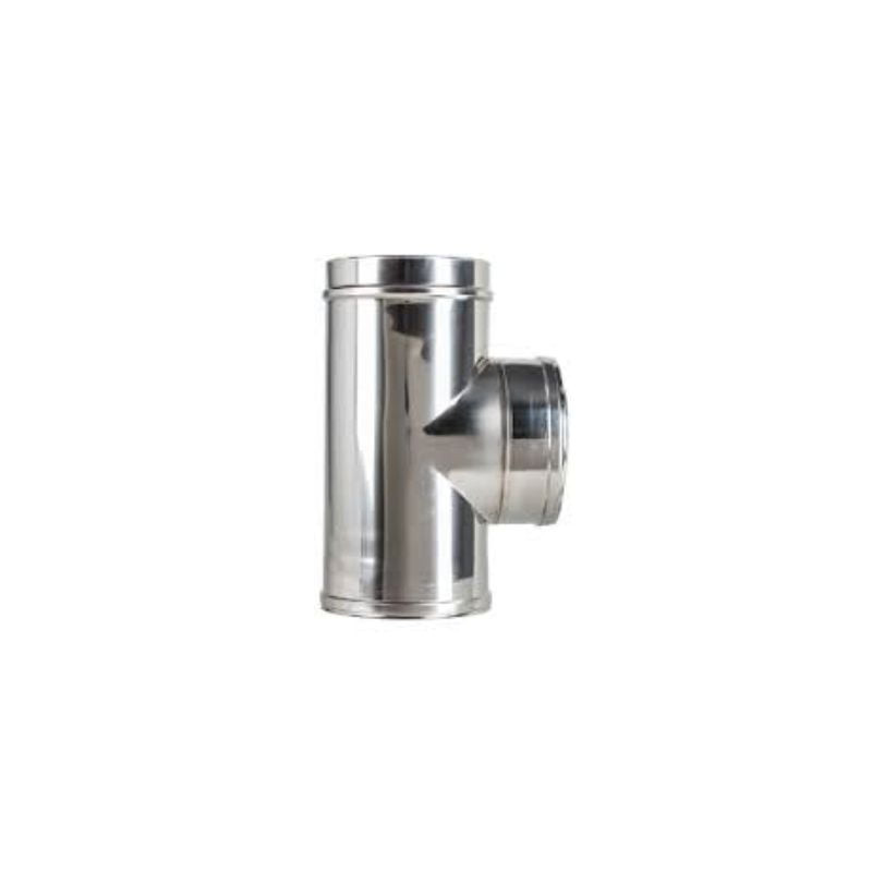 150mm Twin Wall Insulated Flue Pipe 90 degree Tee Bung